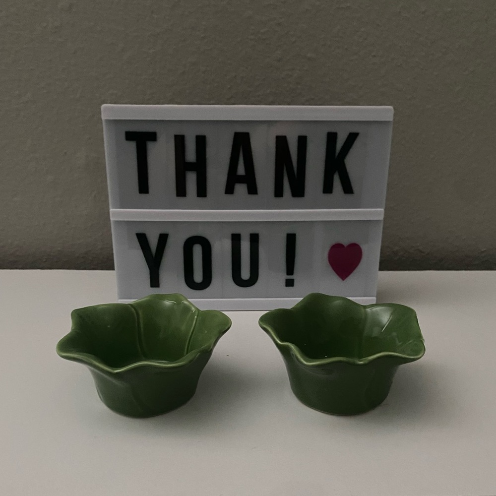 Cute Pair of Ceramic Flower Tealight/Votive Candle Holders
